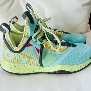 And1 Charge Basketball Shoes High Volt Teal/Yellow/Green Size 12